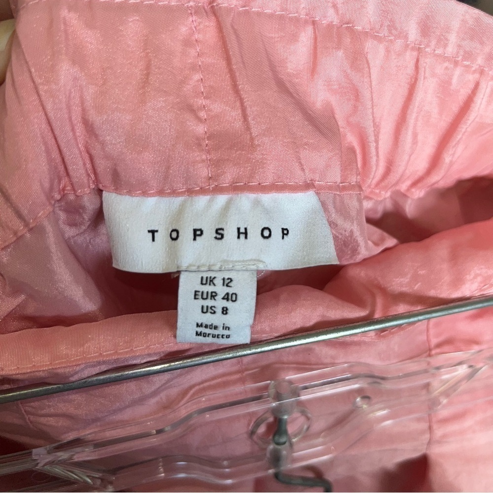 Topshop Pink Taffeta Lantern Mini Skirt Barbiecore - Picture 5 of 6